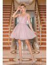 Dancing Queen 3276 Sweater Neck Sleeveless Homecoming Dress