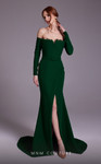 MNM Couture N0541 Off Shoulder Long Sleeve Knee Length Dress