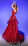 MNM Couture 2794 Organza Beaded One Sleeve A-Line Long Dress