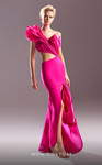 MNM Couture G1538 Organza One Shoulder Sleeveless Long Dress