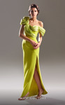 MNM Couture G1518 Crepe Ruched One Shoulder Fitted Dress