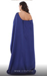 MNM Couture V6265 Asymmetrical Neck Sleeveless Long Dress