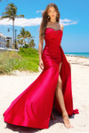 Amelia Couture 3013 Lycra Strapless High Slit Long Dress