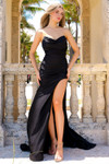 Amelia Couture 3013 Lycra Strapless High Slit Long Dress