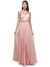 Dancing Queen 9548 Chiffon Illusion Halter Neck Long Dress