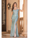 Dancing Queen 4338 Sequined V-neck Off Shoulder Straps Dress