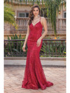 Dancing Queen 4323 Plunging V-Neck Sleeveless Trumpet Dress