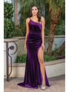 Dancing Queen 4312 Velvet One Shoulder Trumpet Long Dress