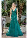 Dancing Queen 4311 Tulle V-neck Sleeveless A-line Long Dress