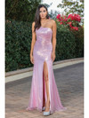Dancing Queen 4301 Sleeveless One Shoulder Strap Long Dress