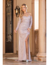 Dancing Queen 4298 Long Sleeves Off-Shoulder Long Dress