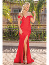 Dancing Queen 4278 Off Shoulder Foldover Accent Long Dress