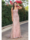 Dancing Queen 4275 Tulle Deep V-Neck Sleeveless Long Dress