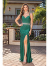 Dancing Queen 4270 Double Spaghetti Straps V-Neck Long Dress