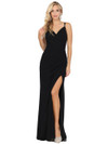 Dancing Queen 2905 Double Spaghetti Straps V-neck Long Dress