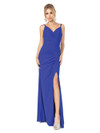 Dancing Queen 2905 Double Spaghetti Straps V-neck Long Dress