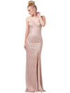 Dancing Queen 2817 Plunging V-neck Sleeveless Sheath Dress