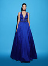 Tarik Ediz 53040 Sleeveless Deep V-neck Blackbliss Dress