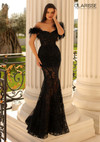 Clarisse 810951 Lace Adorned Sequins Sweetheart Neck Dress