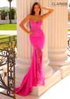 Clarisse 810770 Strapless V-Neck Illusion High Slit Dress