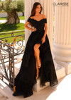 Clarisse 810986 Beaded Off Shoulder Short Sleeves Long Dress