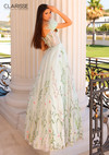 Clarisse 810895 Floral Feather Sleeves Off-shoulder Dress