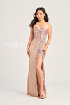 Colette by Daphne CL5211 Sequin Motif Strapless Dress