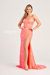 Colette by Daphne CL5238 Novelty Sequin Tulle Strapless Dress