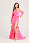 Colette by Daphne CL5264 Novelty Sequin Lace Long Dress