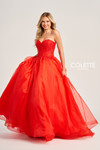 Colette by Daphne CL5265 Novelty Lace Organza Long Dress