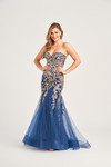 Colette by Daphne CL5274 Tulle Applique Sequin Long Dress