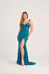 Colette by Daphne CL5276 Sequin Stone Accents Long Dress