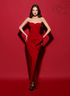 Tarik Ediz 53019 Crepe Sweetheart Neck Strapless Long Dress