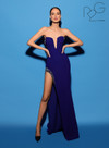 Tarik Ediz 53162 Crepe Sweetheart Neck Fitted Long Dress