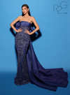 Tarik Ediz 53177 Beaded Embroidery Strapless Bow Long Dress