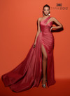 Tarik Ediz 98478 Tafetta One Shoulder Sleeveless Long Dress