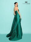 Tarik Ediz 98496 Tafetta V-Neck Strapless Ruched Long Dress