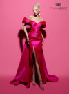 Tarik Ediz 98506 Tafetta Off Shoulder Overskirt Long Dress
