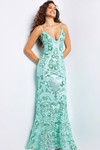 Jovani 23839 Stretch Tulle Embellished Sleeveless Long Dress