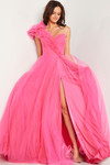 Jovani 25919 Tulle One Shoulder Sweetheart Neck Ballgown