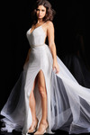 Jovani 25990 V-neck Sleeveless Embellished Net Long Gown