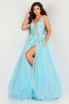 Jovani 26045 Tulle Floral Embroidered Sleeveless Long Dress