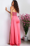 Jovani 26165 Stretch Satin Embellished Strapless Long Dress