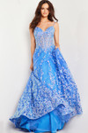 Jovani 29072 Tulle Floral Embroidered Sleeveless Long Dress