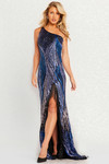 Jovani 36377 Embellished Ayesmatrick Neck One Shoulder Dress