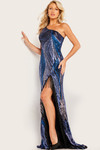 Jovani 36377 Embellished Ayesmatrick Neck One Shoulder Dress
