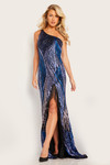 Jovani 36377 Embellished Ayesmatrick Neck One Shoulder Dress