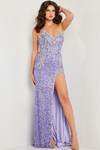 Jovani 36537 Embellished Mesh Sequin Strapless Fitted Dress