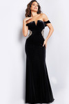 Jovani 36733 Velvet Off the Shoulder Floor Length Dress
