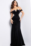 Jovani 36733 Velvet Off the Shoulder Floor Length Dress
